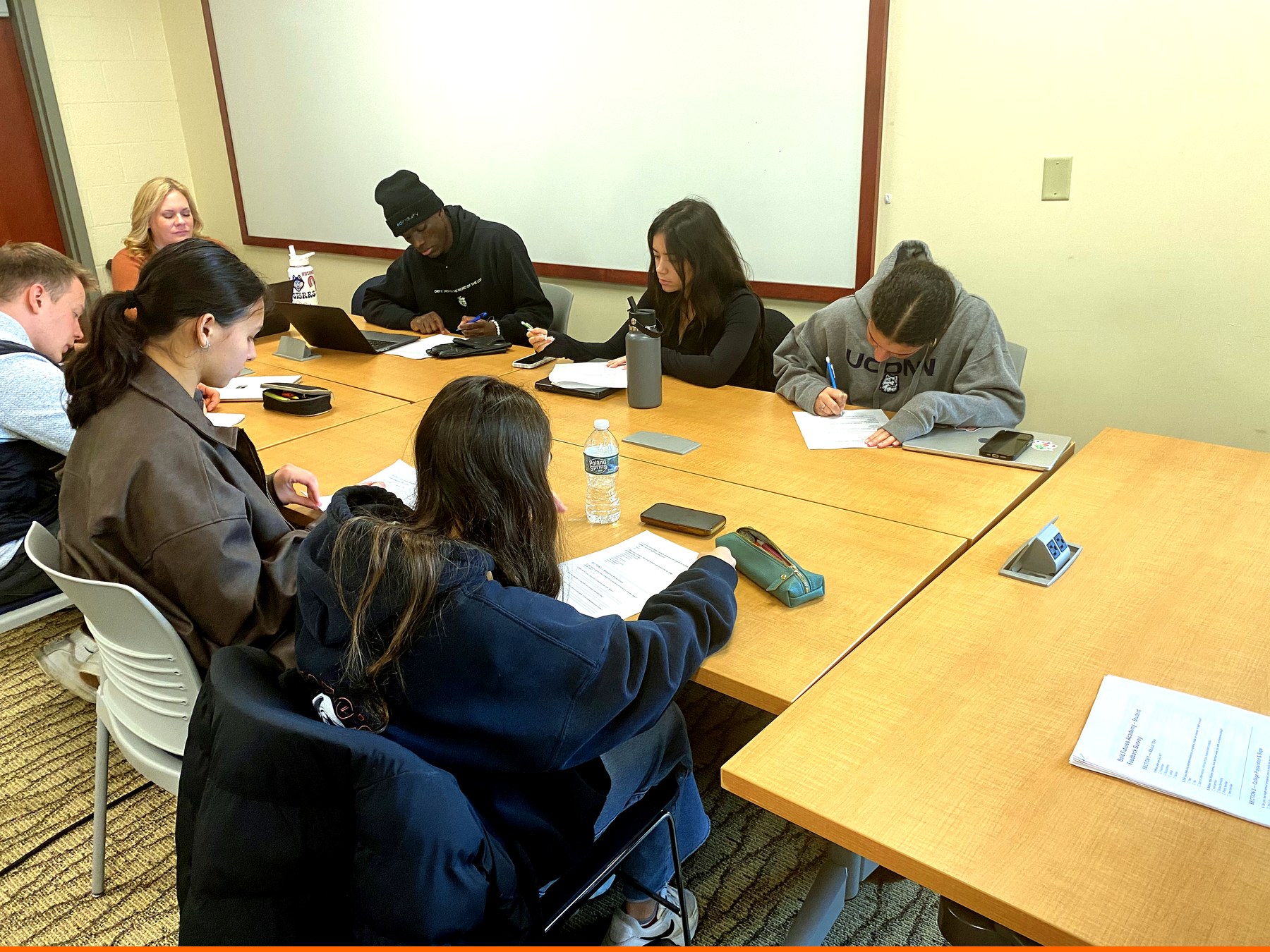 Students working